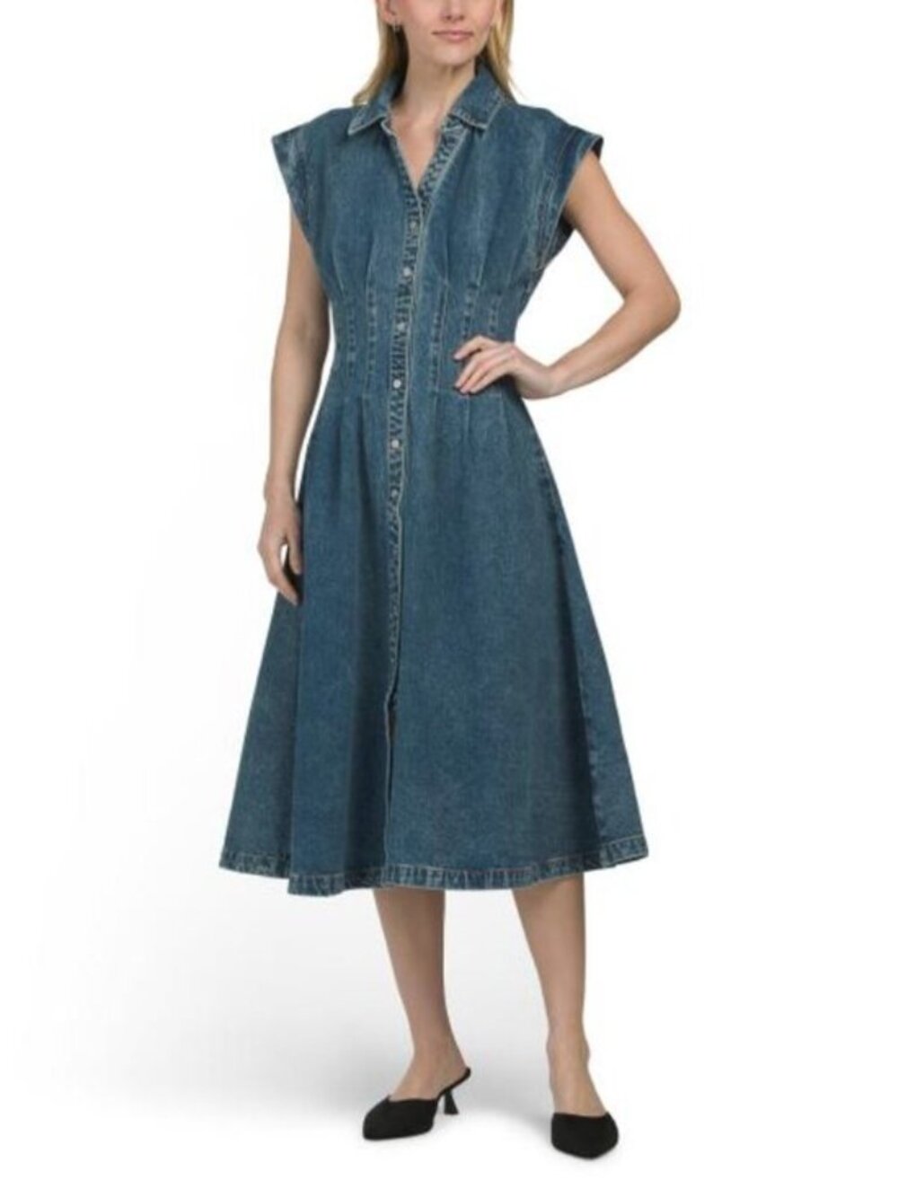 HOUSE OF HARLOW 1960 Edie Denim Dress - Picture 1 of 5